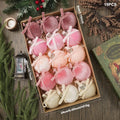 15-Pack Velvet Christmas Ball Ornaments with Ribbon Bow