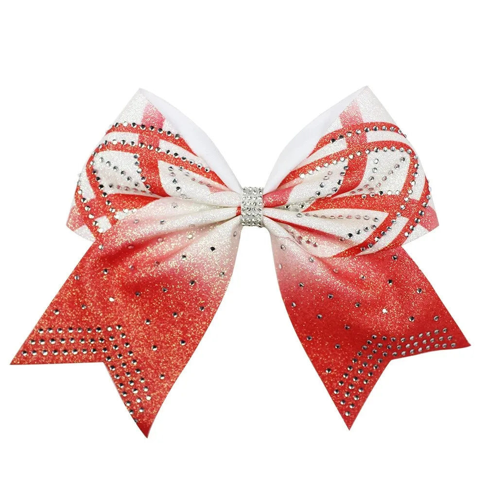 12-Pack Rhinestone Diamond Cheer Bows – Bulk Wholesale Glitter
