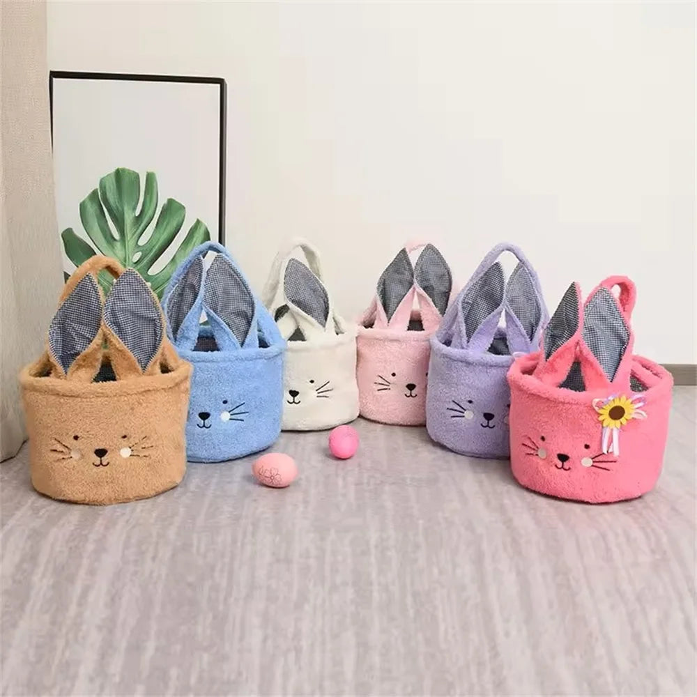 Cute Plush Easter Basket with Handle – Candy & Gift Bag