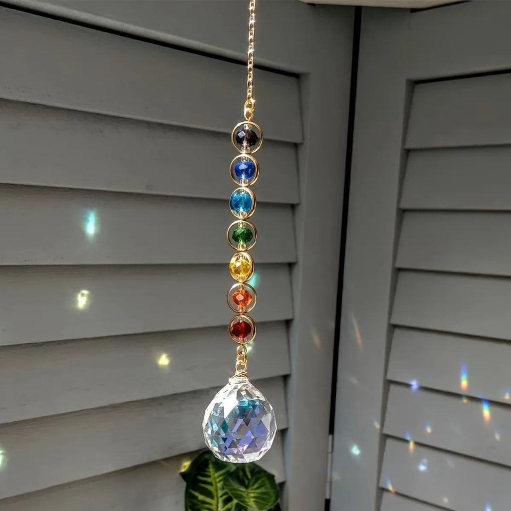 Crystal Sun Catcher Rainbow Maker Prism with Hanging Chain