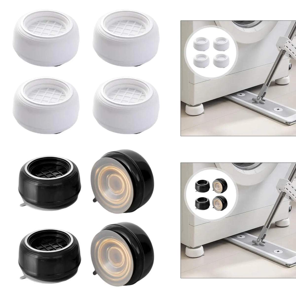Anti-Vibration Washing Machine Foot Pads – Suction Cup 4-Pack