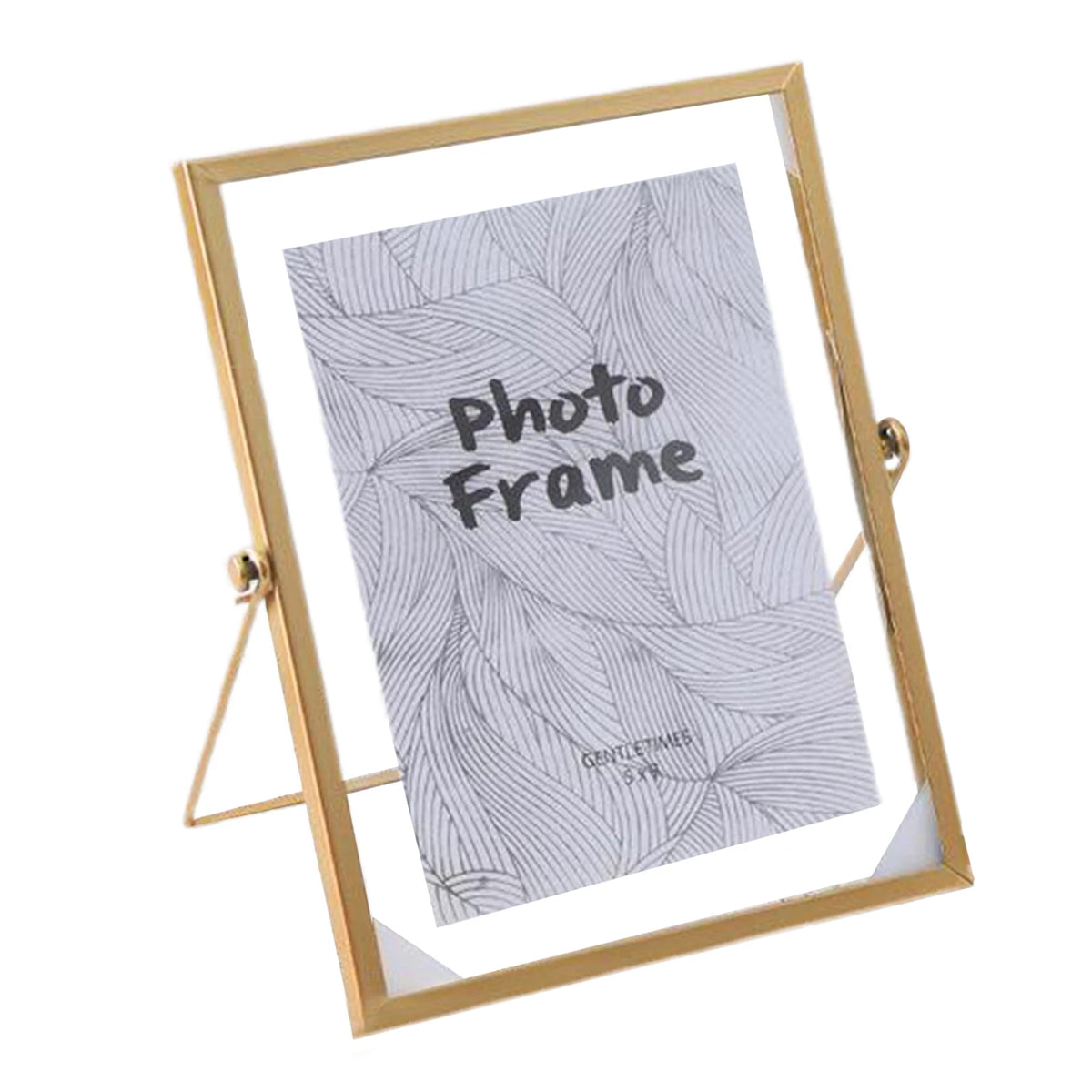 Square Gold Metal Floating Glass Photo Frame | Home Decor