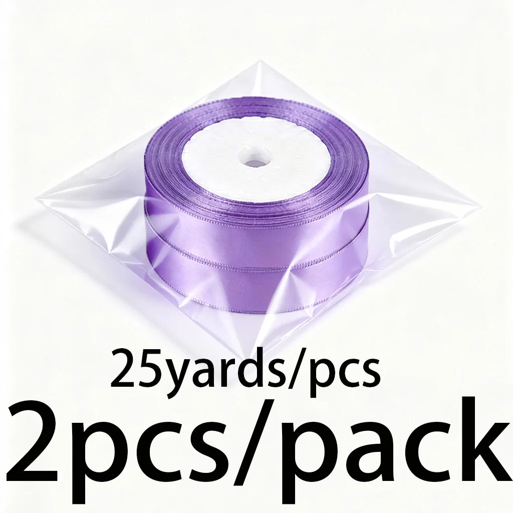 2-Pack 1" Single Face Satin Ribbon – Gift & Christmas Decor