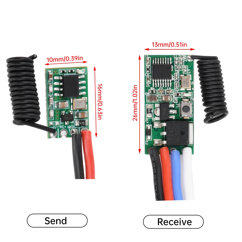433MHz RF Wireless Module DC 3V–24V | Transmitter & Receiver