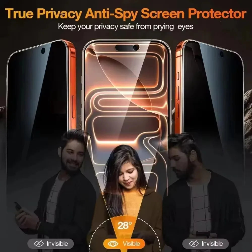 Anti-Spy Tempered Glass iPhone Screen Protector 1-4 Pack