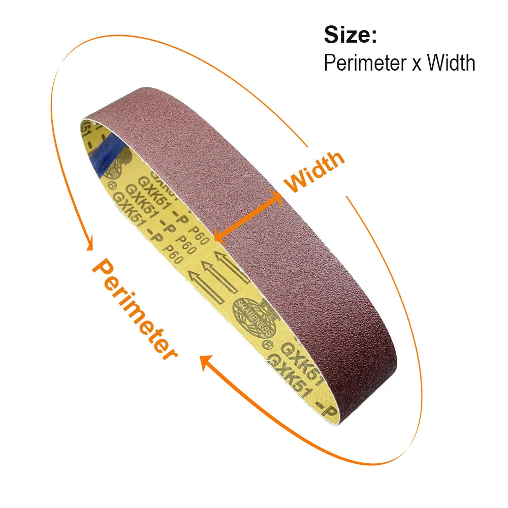 Abrasive Sanding Belts for Wood & Metal – P60–P800, Multi-Size