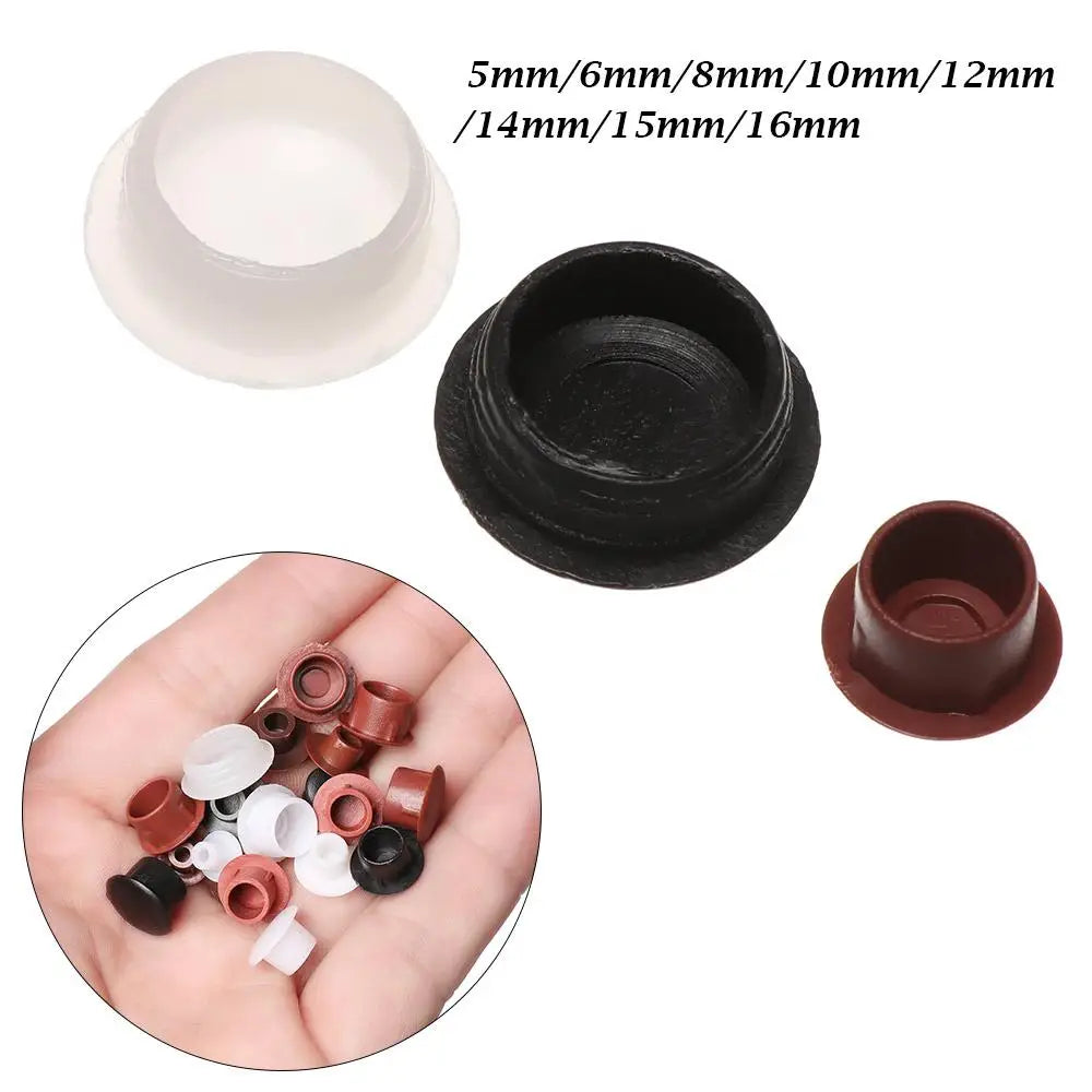 50-Pack Plastic Hole Plugs – Furniture Screw Cap Covers
