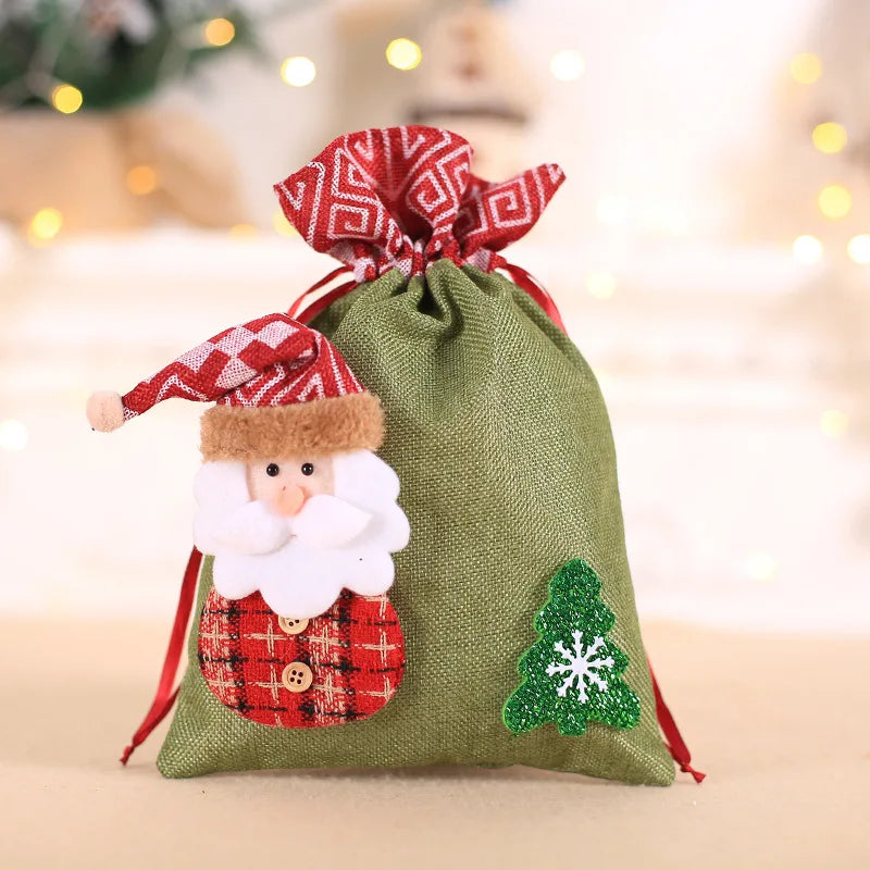 Christmas Drawstring Candy Gift Bag – Festive Holiday Treat Bag