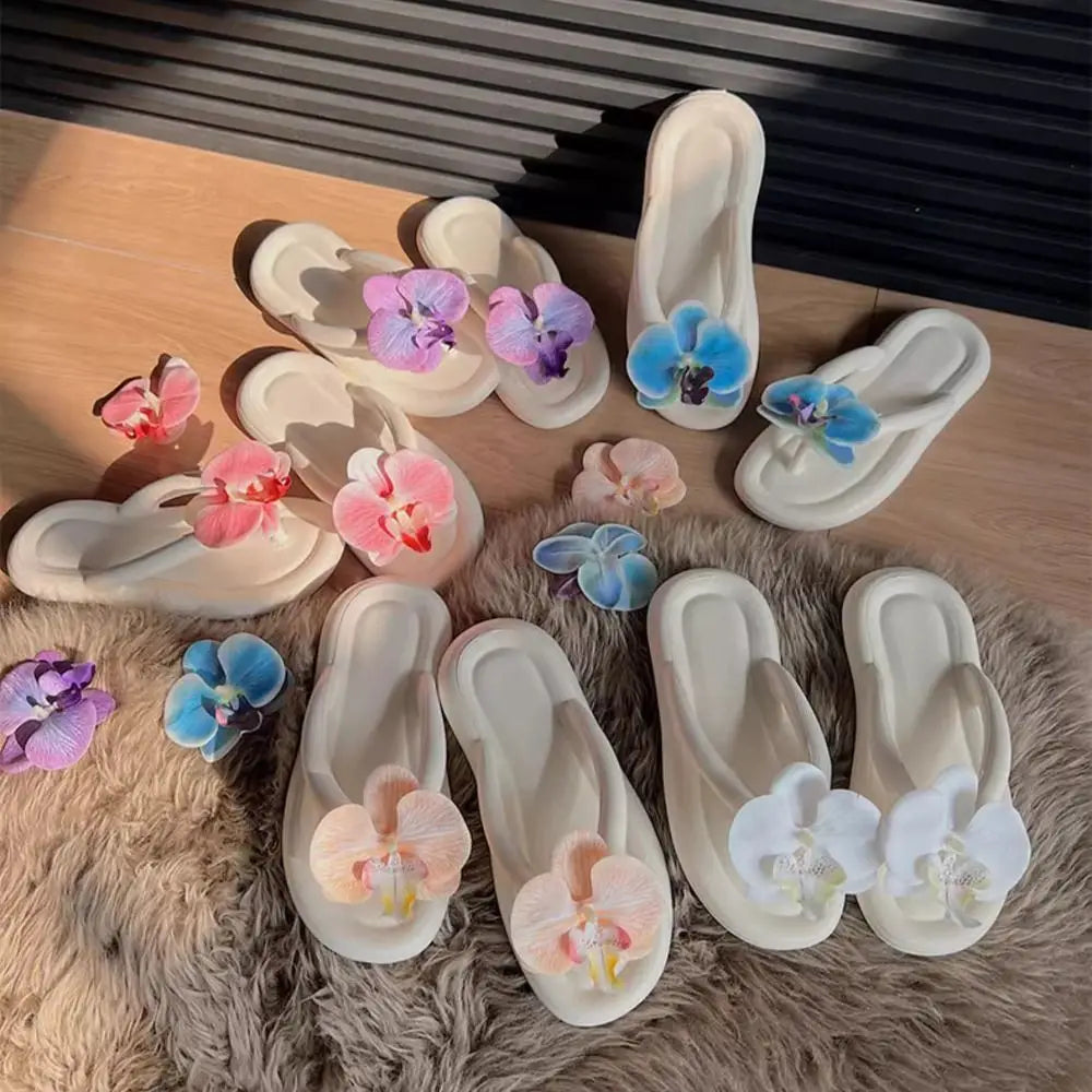 Women's EVA Butterfly Orchid Flip Flops – Anti-Slip Slides