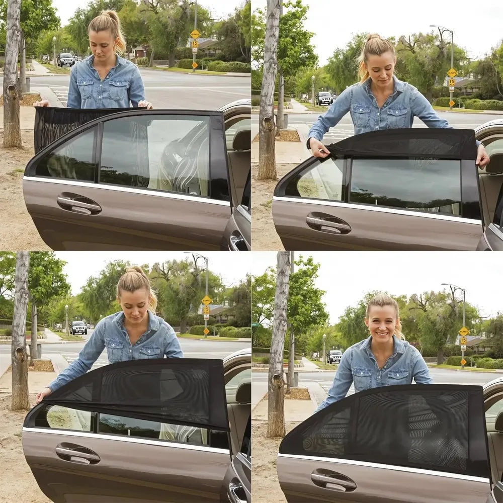 KKJOY Car Side Window Sunshade – UV Mesh Privacy Curtain