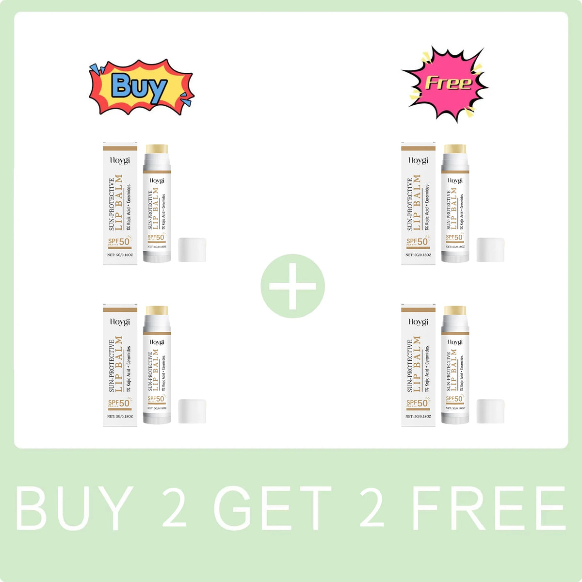 SPF 50+ Lip Balm with Kojic Acid & Ceramide | Hoygi