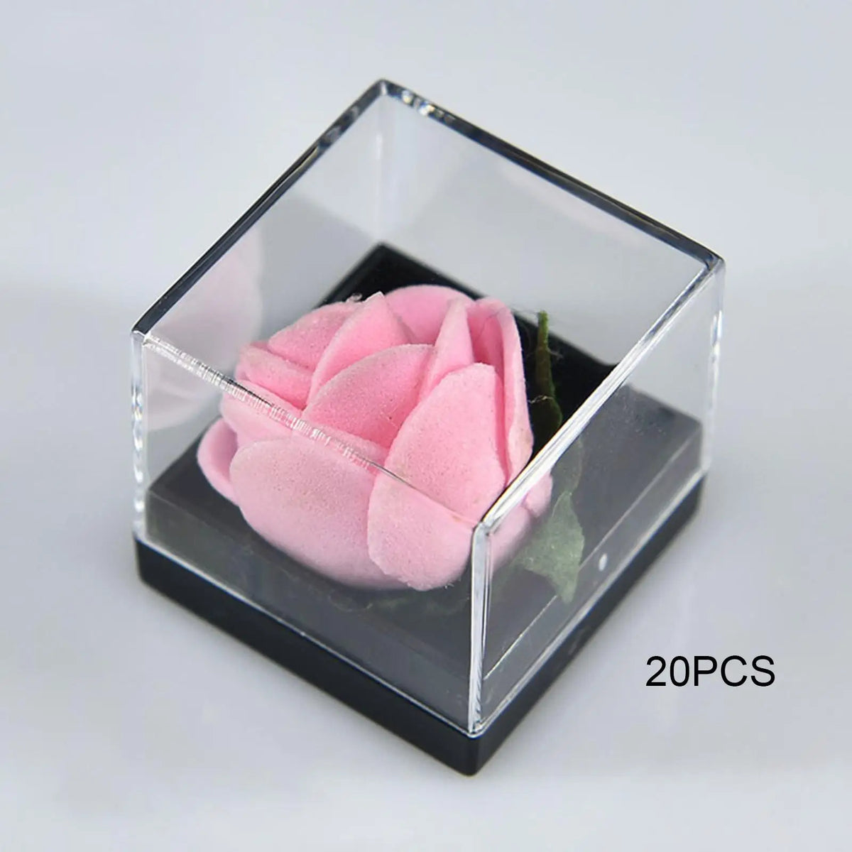 20-Pack Clear Mineral Display Boxes – Dustproof Cube Showcase