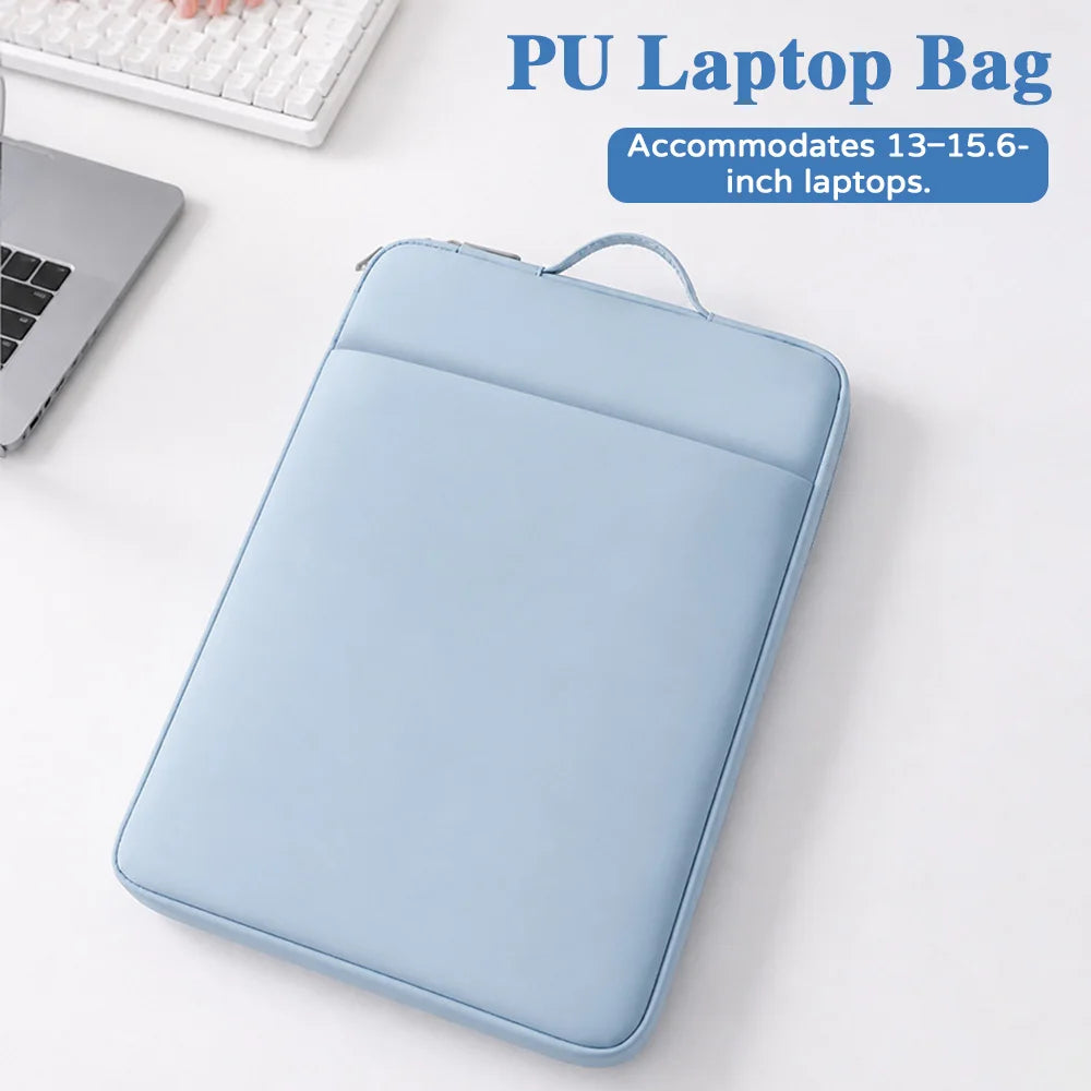 Waterproof PU Laptop Sleeve 11.6–15.6" Shockproof Carrying Bag