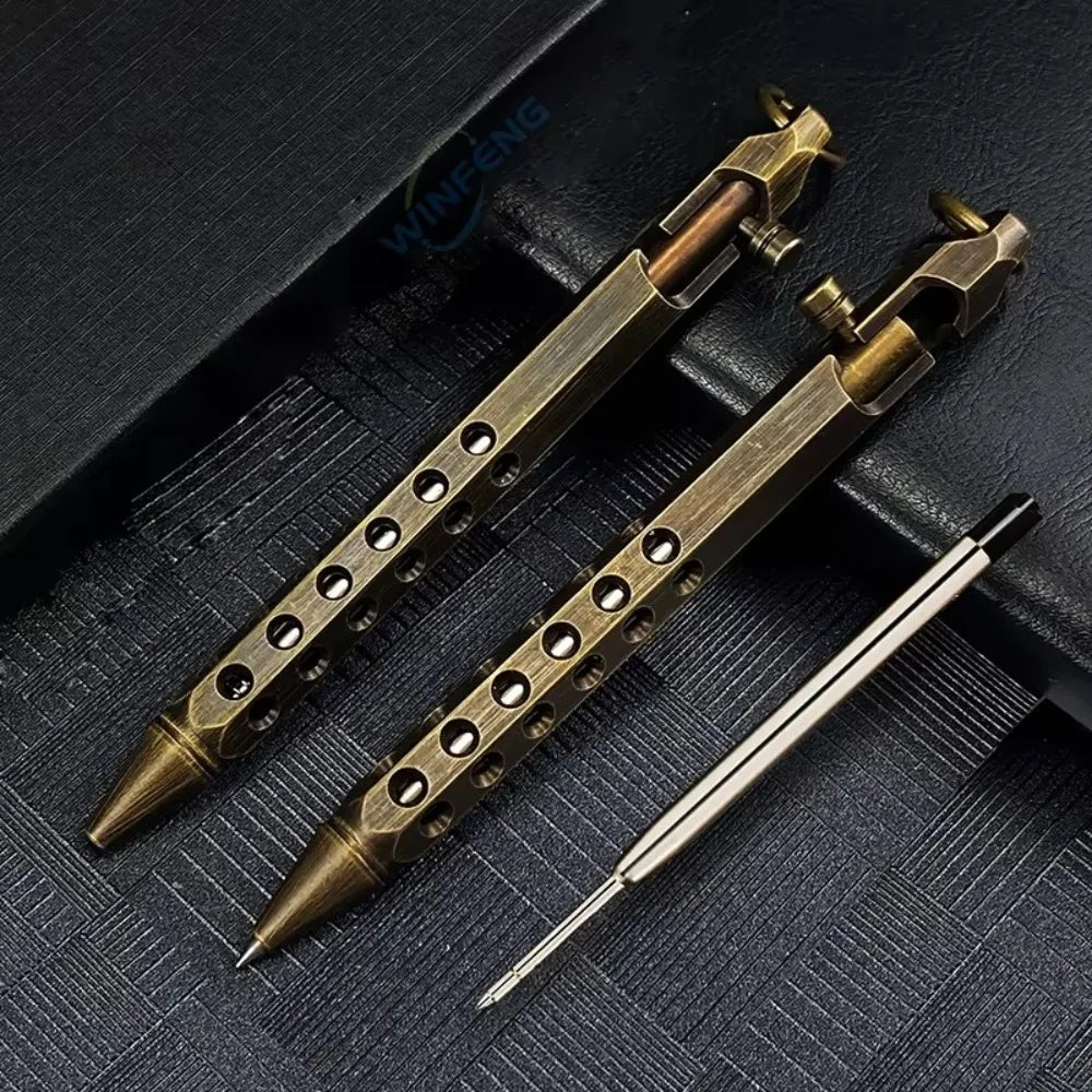Retro Brass Bolt Action Rollerball Pen | 1.0mm Medium Point