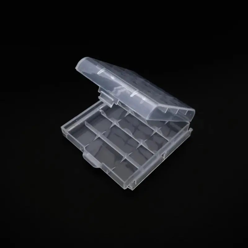 Clear Battery Storage Box – Holds 4 AA or 5 AAA Batteries