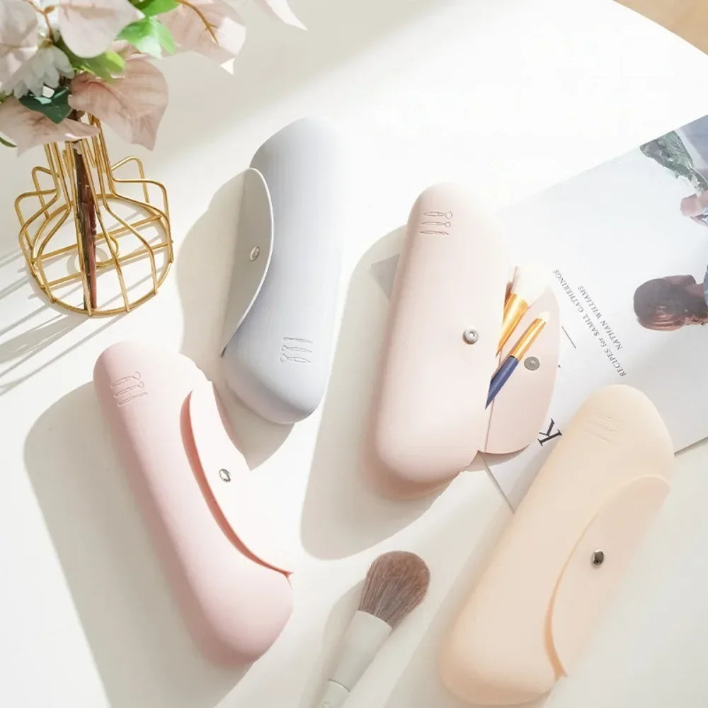 Silicone Travel Makeup Brush Holder Bag & Cosmetic Organizer