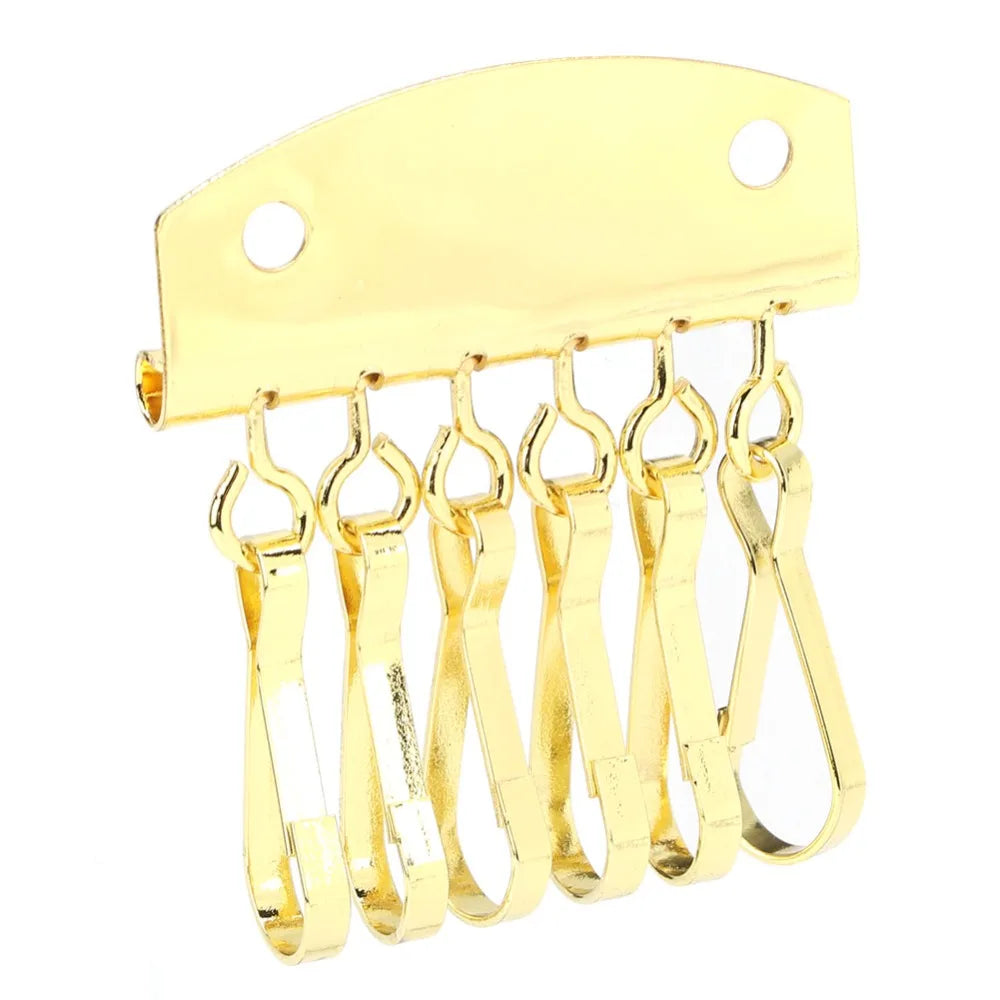 6-Hook Alloy Key Organizer Clasp – DIY Leather Key Case Ring
