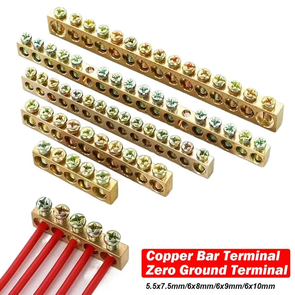 Copper Bus Bar Terminal Block – Brass Screw Wire Connector