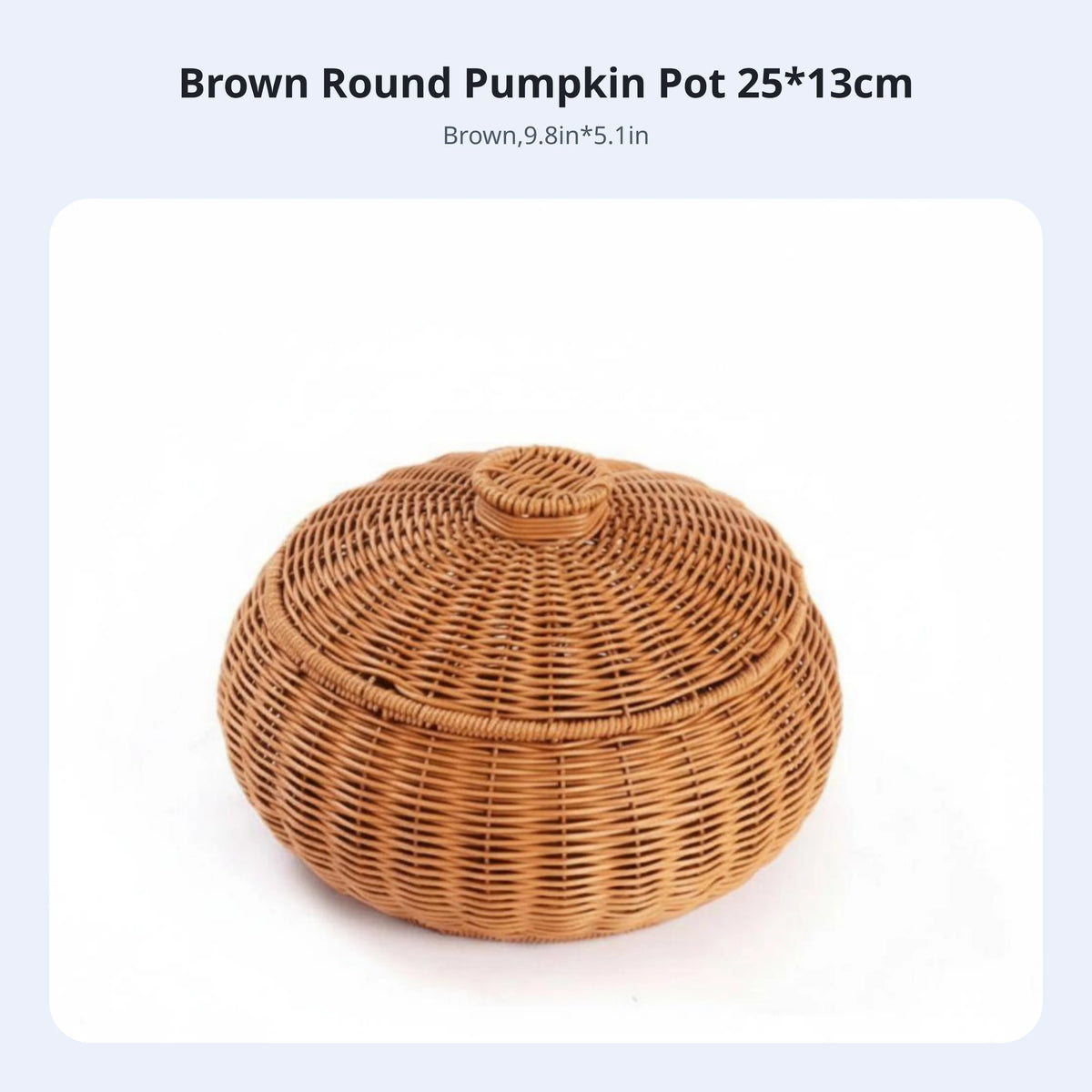 Round Rattan-Style Woven Basket with Lid | Aesthetic Storage Box