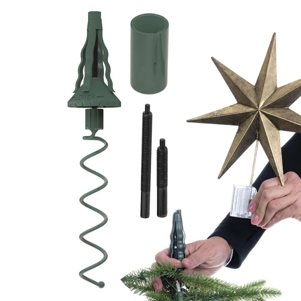 Twist-On Christmas Tree Topper Holder & Stabilizer
