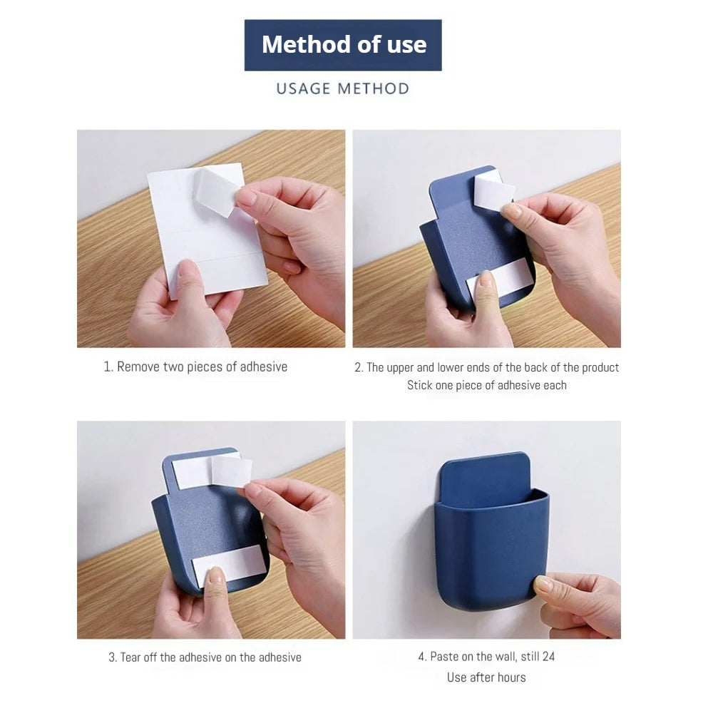 Wall Mounted Phone & Remote Control Storage Organizer