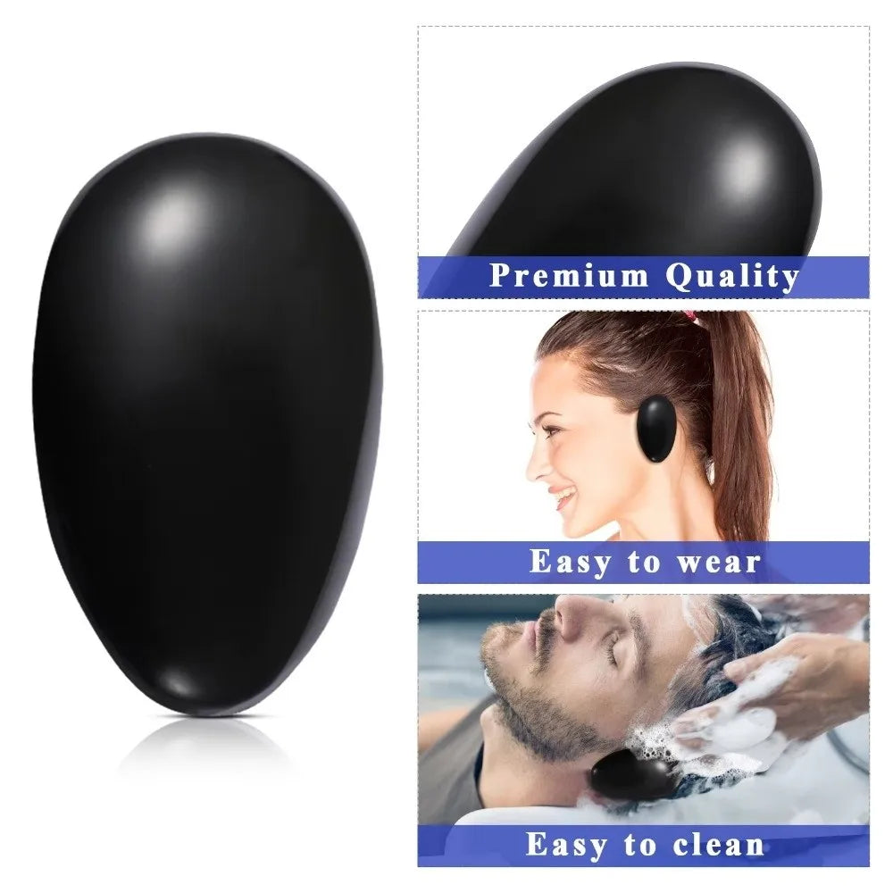 2-Pack Reusable Waterproof Ear Covers for Hair Dyeing & Bath