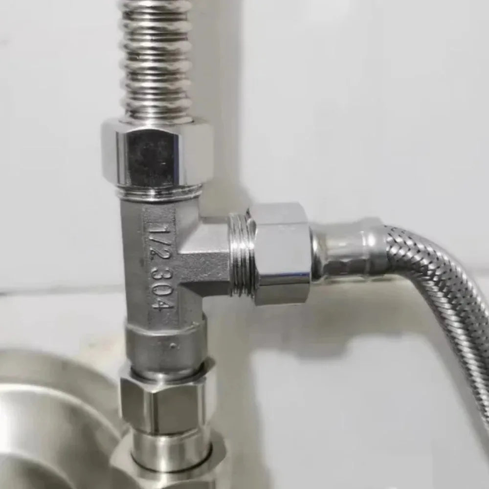 G1/2 Stainless Steel T-Valve Diverter Adapter | Bidet Shower