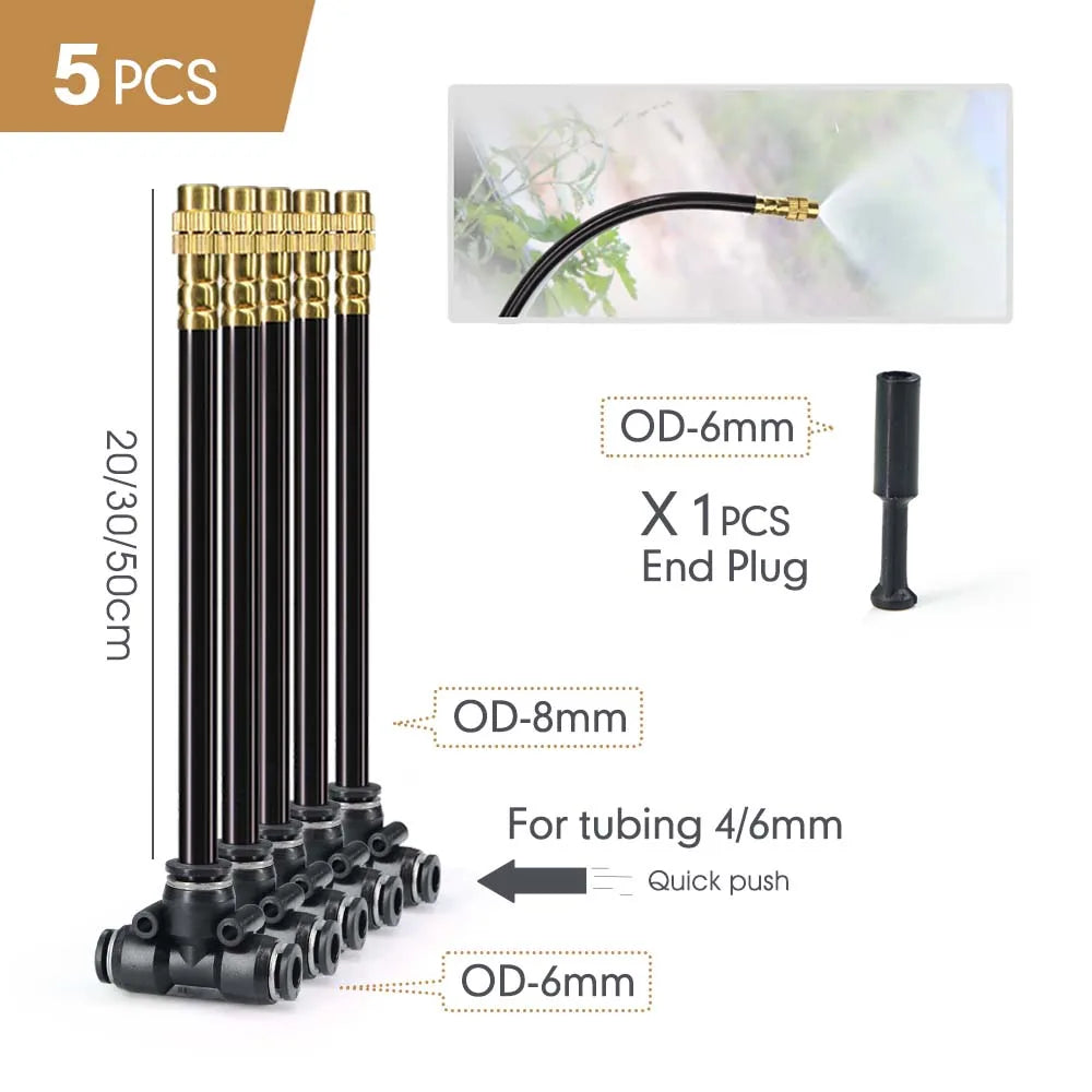 Flexible Misting Nozzle Set – Brass Atomization Spray 20/30/50cm