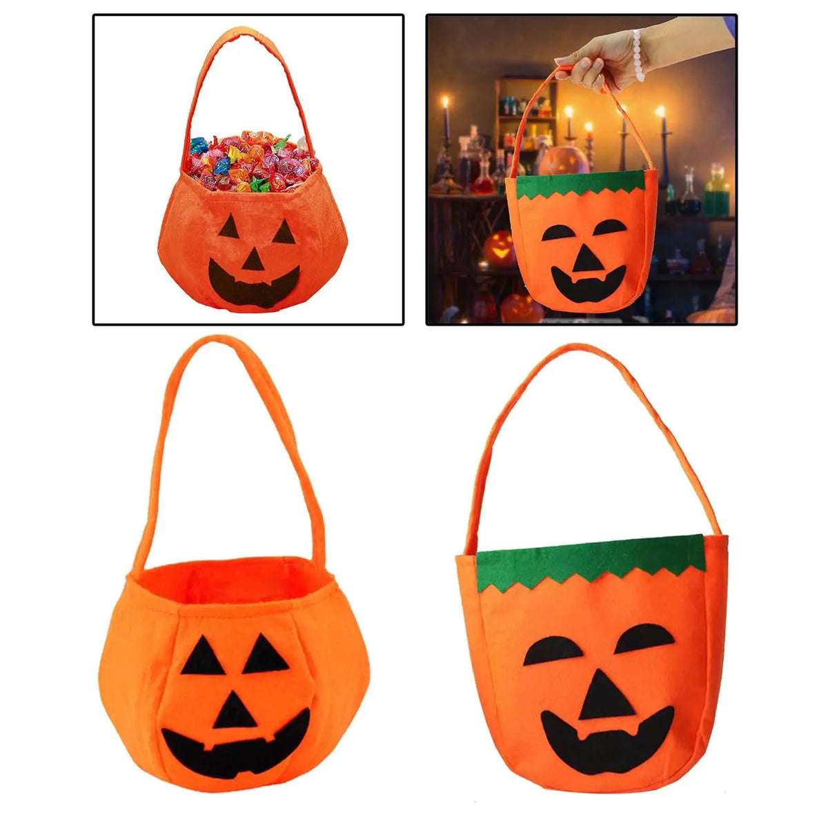 Halloween Pumpkin Shoulder Bag – Candy Tote for Kids & Women