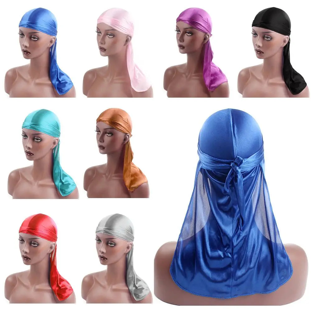 Unisex Pre-Tied Turban Headwrap | Silk Bandana Pirate Hat