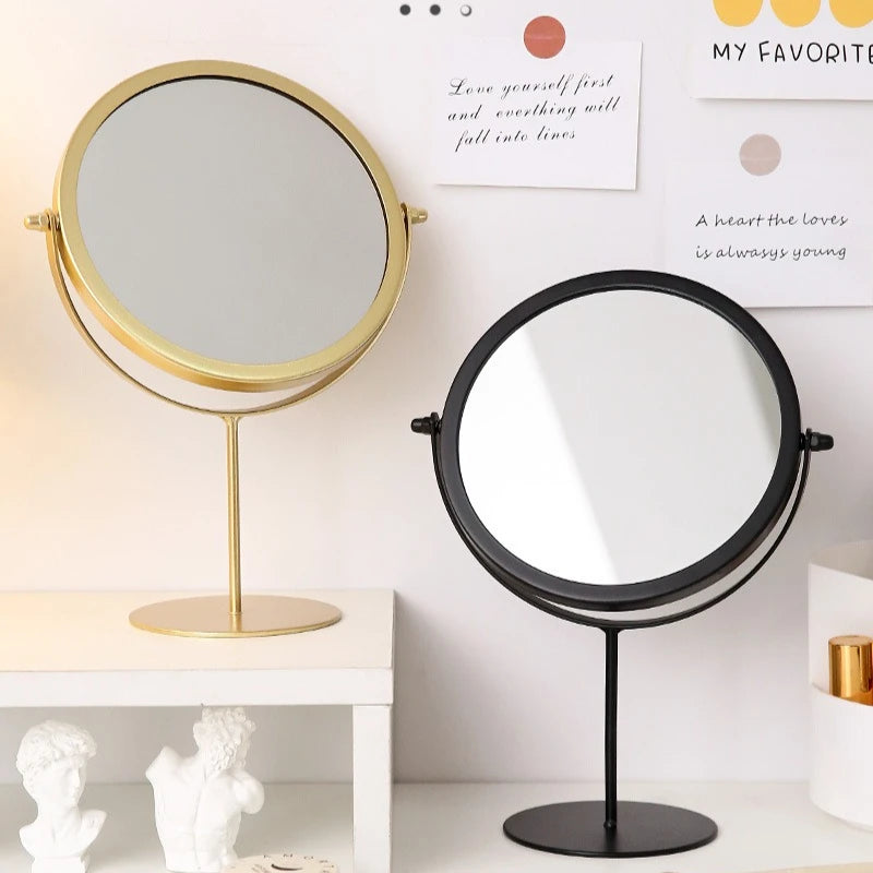Wrought Iron Rotatable Desktop Vanity Mirror | Minimalist