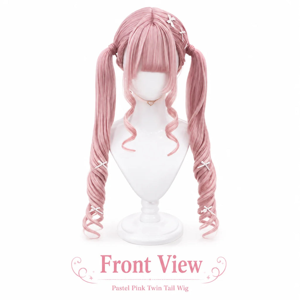 Light Pink Double Ponytail Curly Wig – Sweet Lolita Cosplay