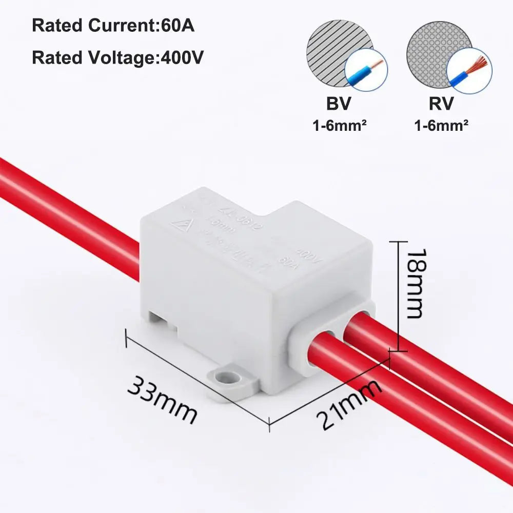 Brass Quick Terminal Block Wire Connector 60A 400V Splice