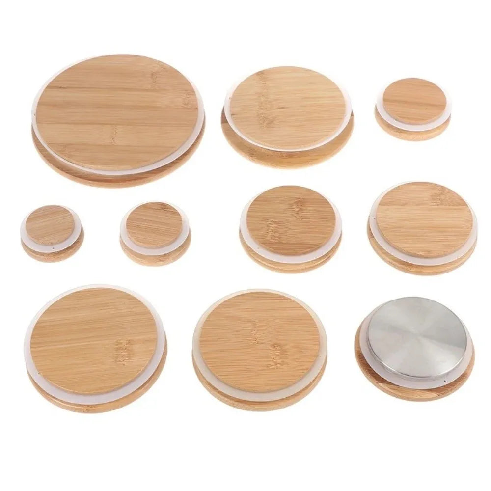 Reusable Bamboo Jar Lids with Silicone Seal – 85mm