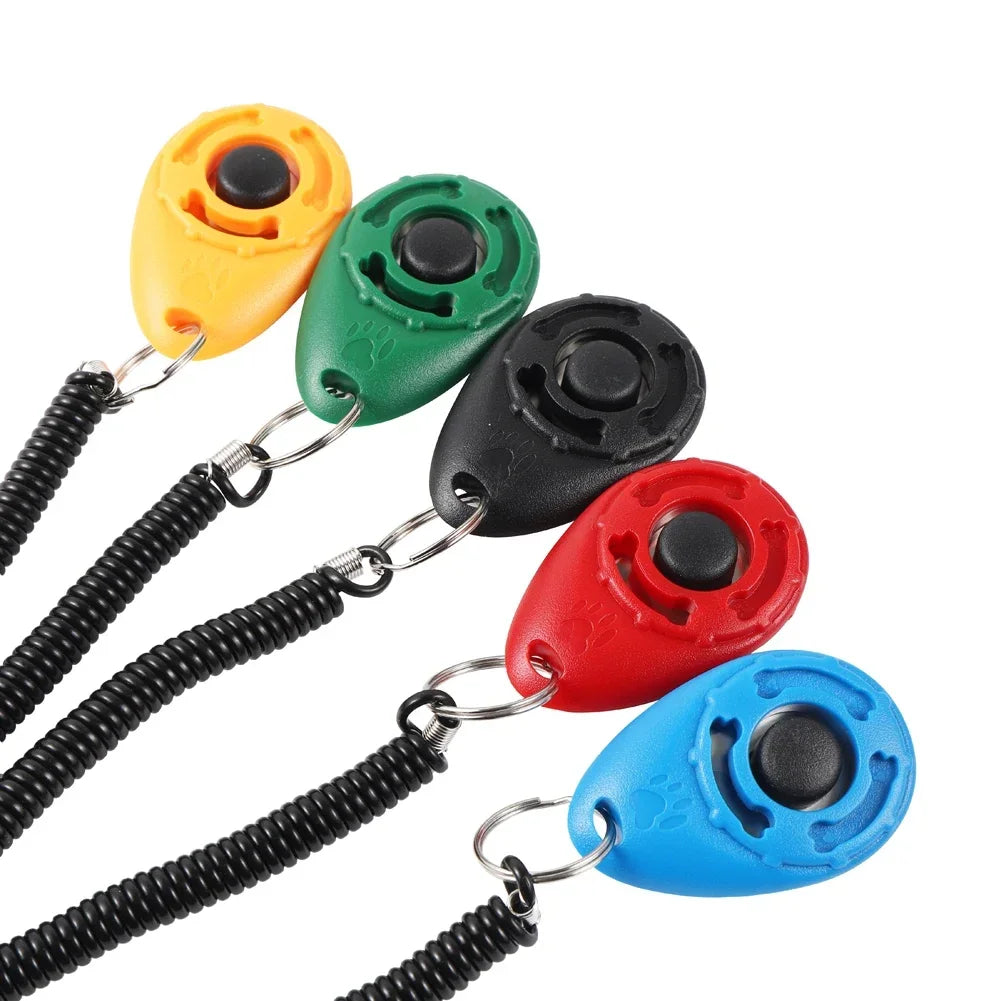 2-in-1 Dog Training Clicker with Wrist Strap & Key Chain