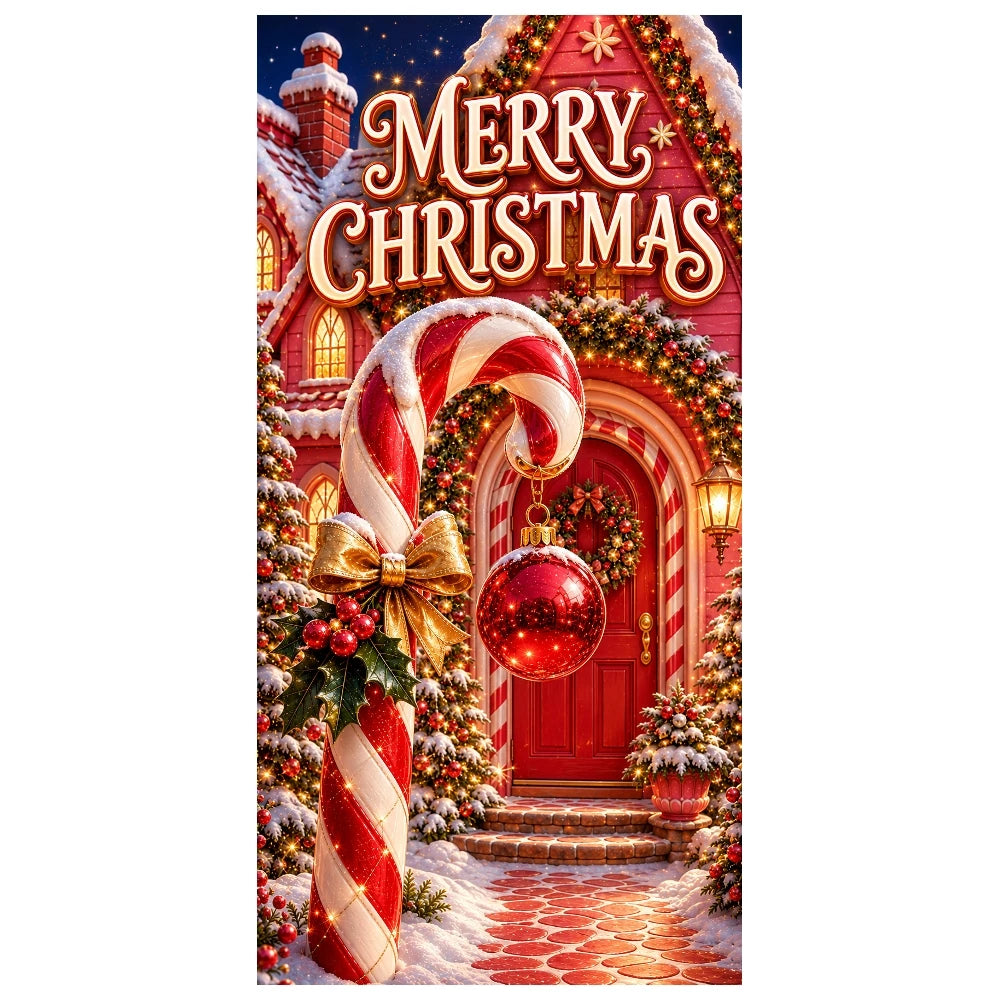 Merry Christmas Banner – Snowy Scene Festive Holiday Décor