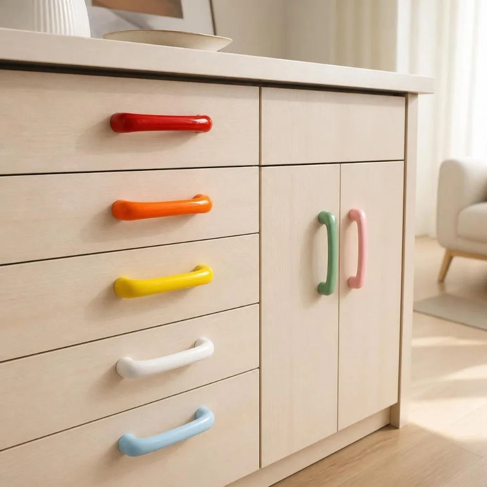 Ceramic Bow Cabinet Handle | 64mm Colorful Glaze Drawer Pull