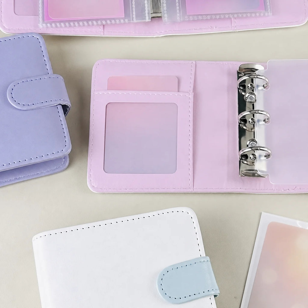 Mini 3-Inch PU Leather Loose Leaf Card Binder – 25 Pages