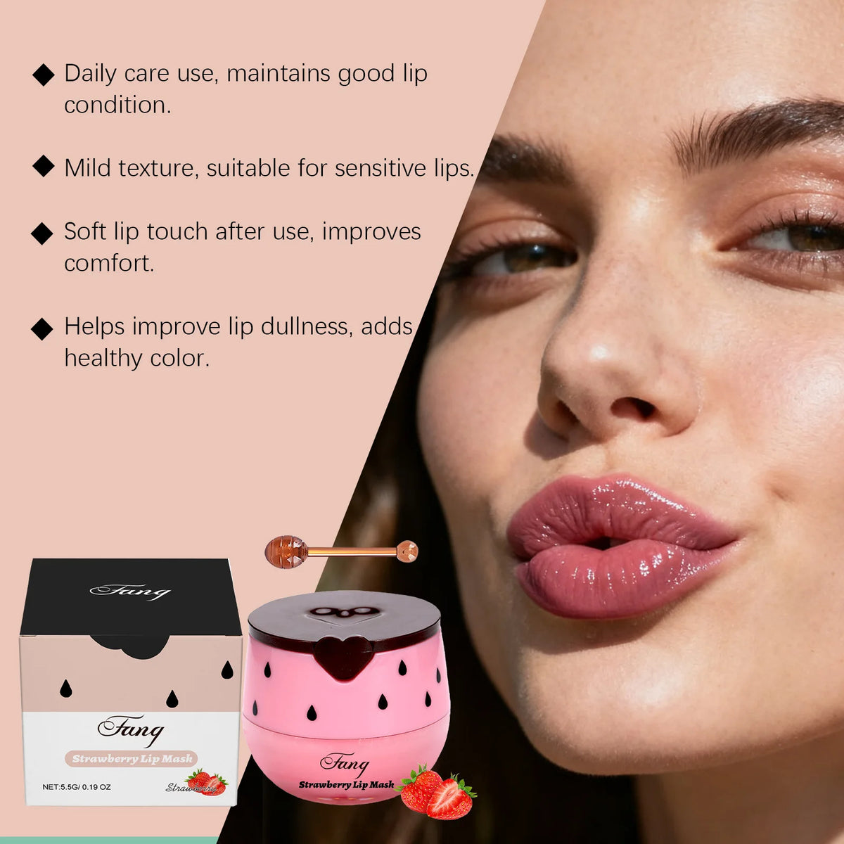 Strawberry Honey Lip Sleep Mask – Overnight Nourishing Lip Care
