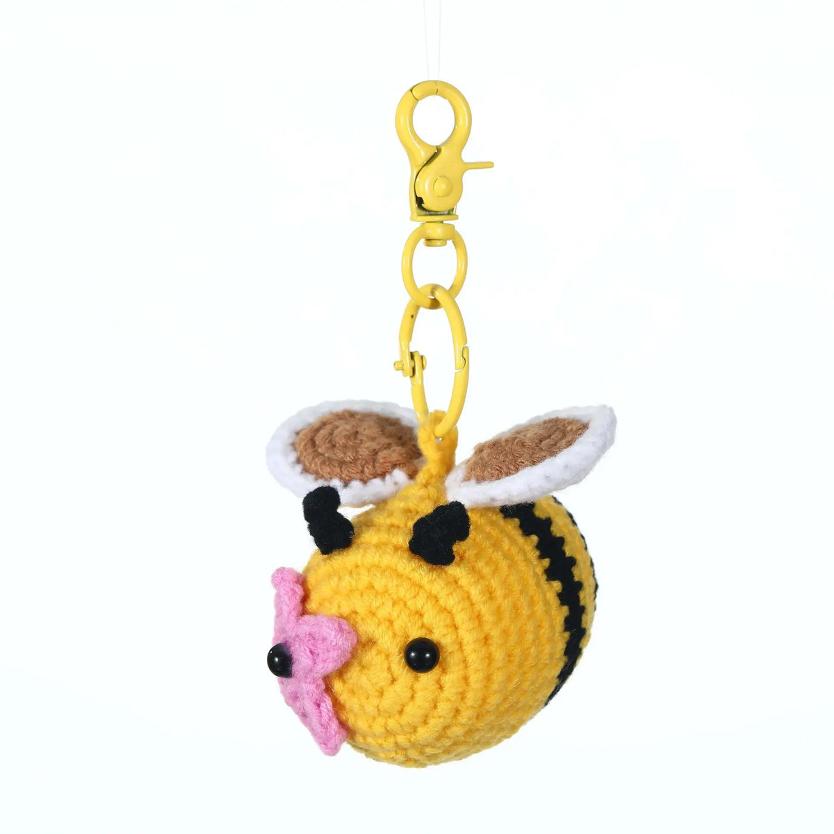Handmade Crochet Bee Keychain – Cute Yarn Insect Pendant