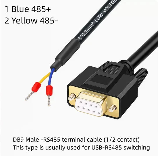 RS485 to DB9 Male 9-Pin Serial Signal Cable Adapter