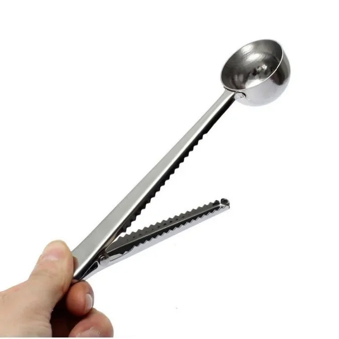 Stainless Steel Coffee Scoop with Bag Clip | Measuring Spoon