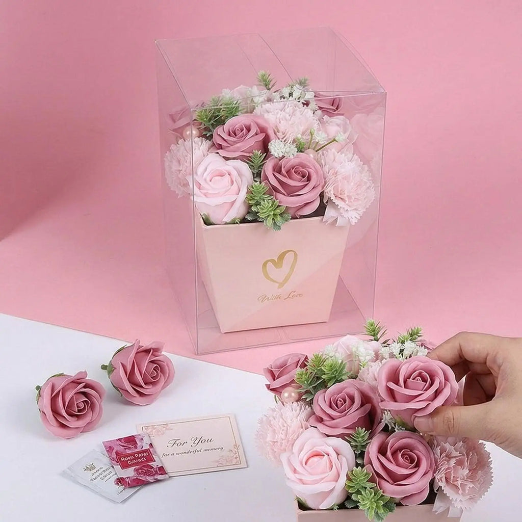 Scented Soap Carnation Flower Gift Box | Home Decor Bouquet