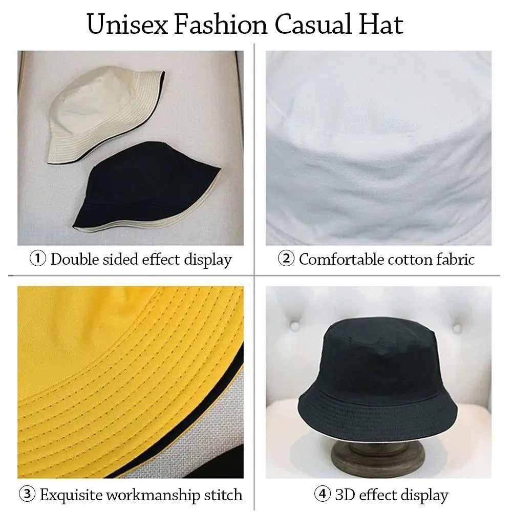 Double-Sided Foldable Bucket Hat – Wide Brim Sun Cap
