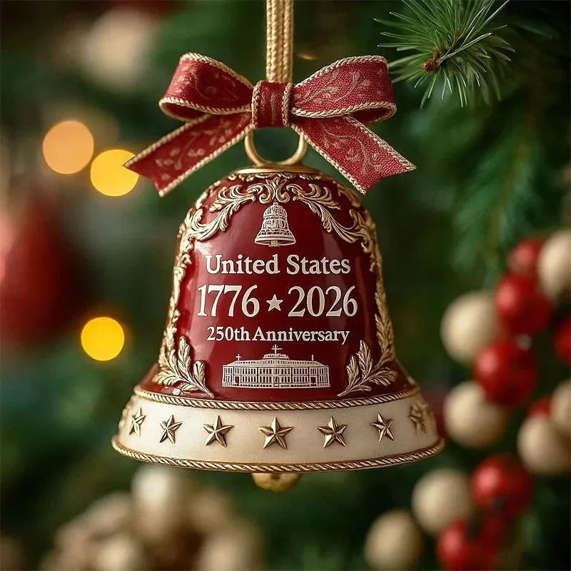 USA 250th Anniversary Bell Ornament | Patriotic Acrylic Decor