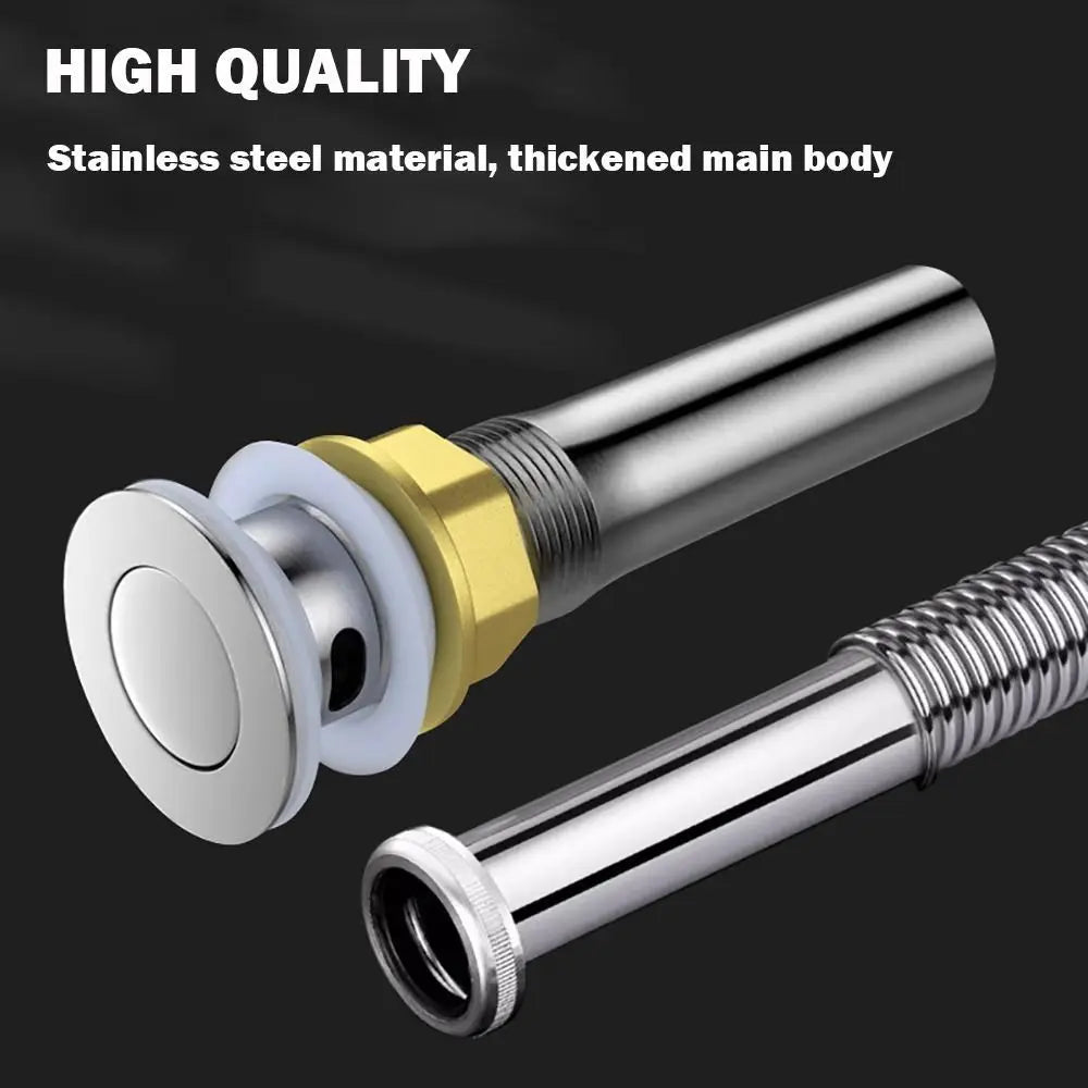 Brass Pop-Up Bathroom Sink Drain Stop & Strainer Plug