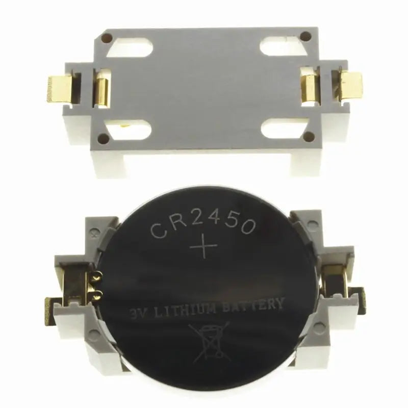 CR2450 Gold-Plated Coin Battery Holder Socket – 5-Pack