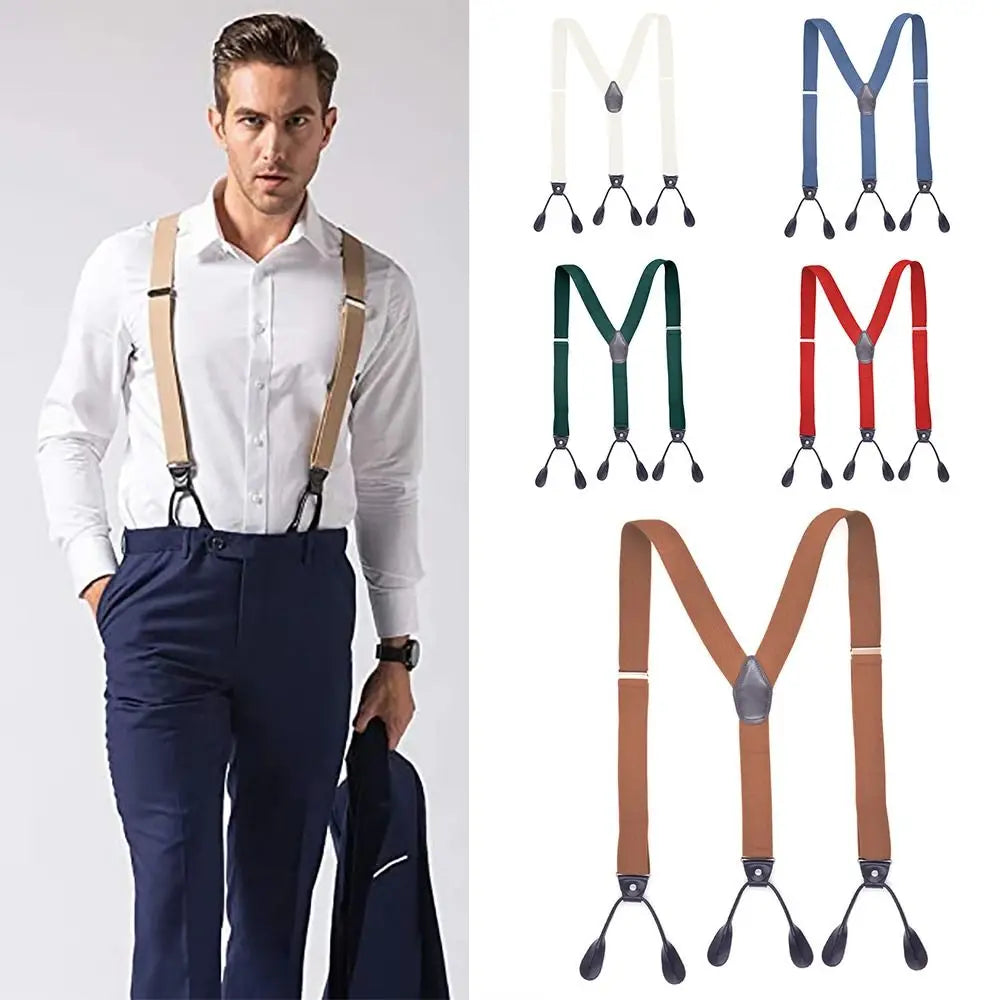 Vintage Y-Back Elastic Suspenders – Unisex Adjustable Braces