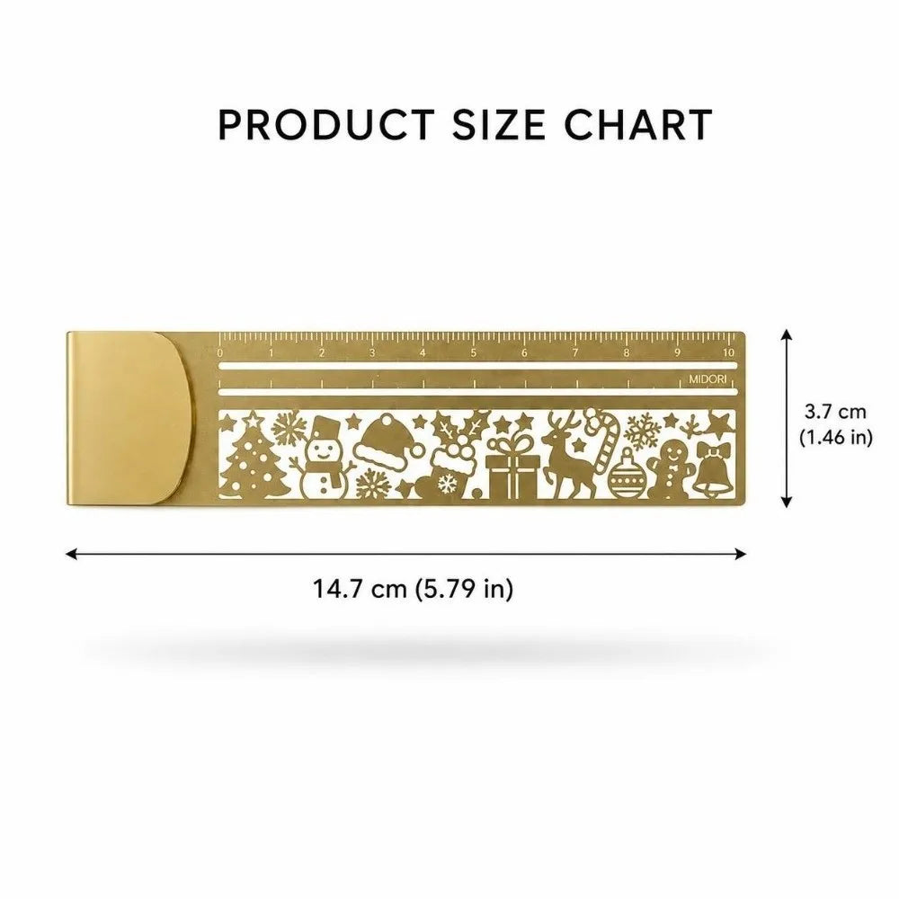 Brass Hollow Stencil Ruler – Bookmark, Measuring & Drawing
