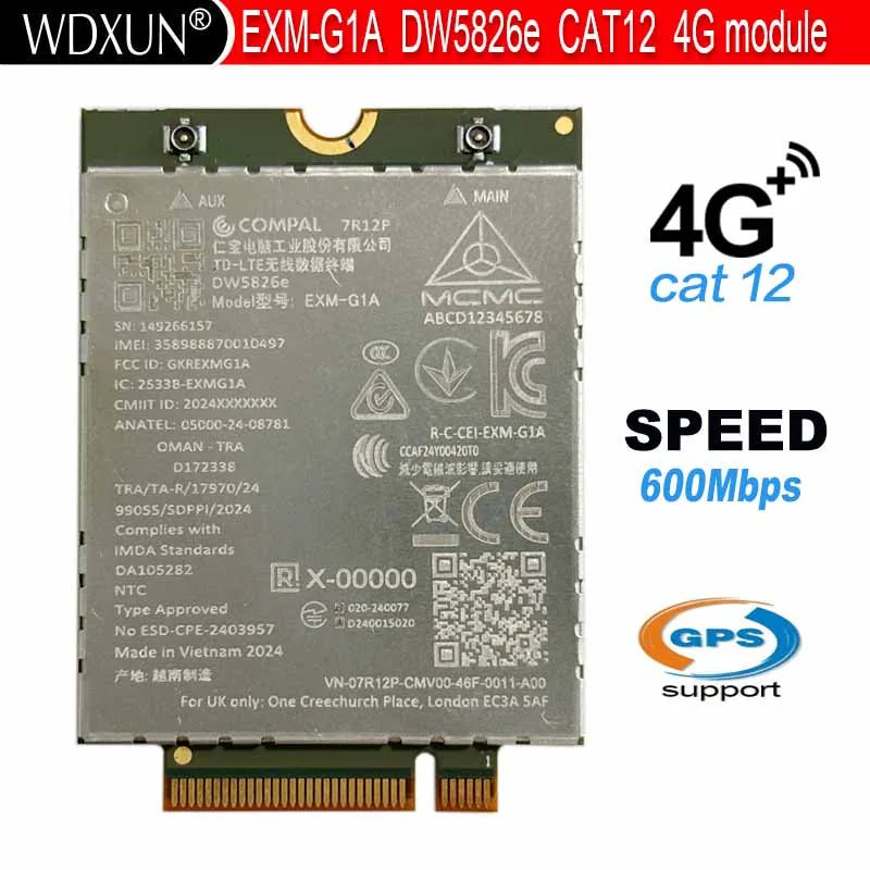DW5826E M.2 4G LTE Wireless Module for Laptops | EXM-G1A